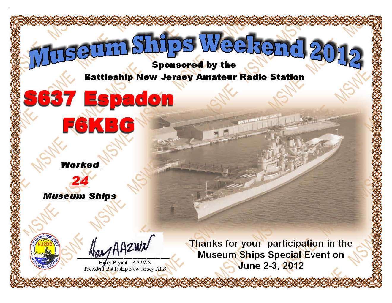 2012 F6KBG MSW espadon 24 ships